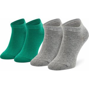 Sada 2 párů dětských nízkých ponožek Tommy Hilfiger 301390 Green Combo 048