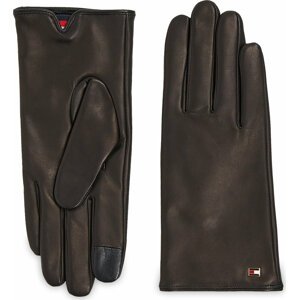 Dámské rukavice Tommy Hilfiger Essential Flag Leather Gloves AW0AW15360 Black BDS