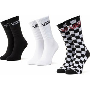 Sada 3 párů pánských vysokých ponožek Vans Mn Classic Crew VN000XSE95Y1 Black/Checkerboard