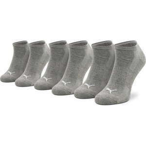 Sada 3 párů nízkých ponožek unisex Puma 907942 03 Middie Grey Melange