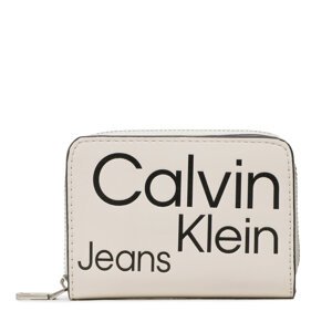 Malá dámská peněženka Calvin Klein Jeans Sleek Med Zip W/Flap Aop K60K610100 0F4
