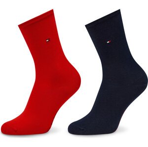 Sada 2 párů dámských vysokých ponožek Tommy Hilfiger 371221 Red 684