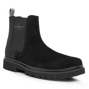 Kotníková obuv s elastickým prvkem Calvin Klein Jeans Eva Mid Chelsea Boot Suede YM0YM00764 Black/Stormfront 00T
