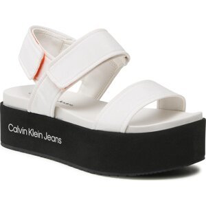 Sandály Calvin Klein Jeans Flatform Sandal Softny YW0YW00965 White YBR