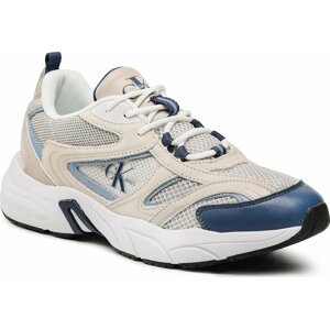 Sneakersy Calvin Klein Jeans Retro tennis Su-Mesh YM0YM00589 Eggshell/Dark Denim/Iceland Blue 0F8