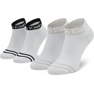 Sada 2 párů dámských nízkých ponožek Calvin Klein 701218775 White 999