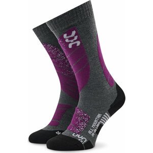 Lyžařské ponožky UYN S100042 Medium Grey Melange/Purple G944