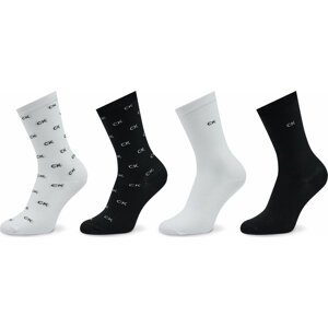 Sada 4 párů dámských vysokých ponožek Calvin Klein Sock 4P Holiday 701225011 Black Combo 001