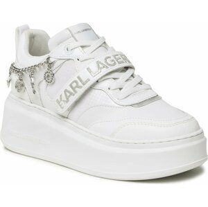 Sneakersy KARL LAGERFELD KL63540F White Lthr W/Silver