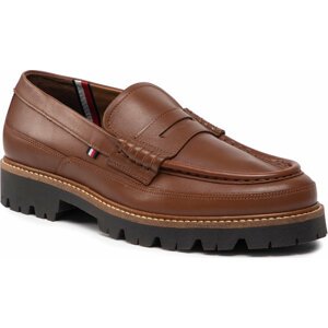 Polobotky Tommy Hilfiger Fashion Leather Loafer FM0FM04107 Winter Cognac GVI