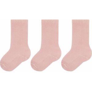 Sada 3 párů dětských vysokých ponožek Condor 2.008/2 Pale Pink 0526
