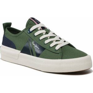 Tenisky Pepe Jeans Allen Flag Color PMS30903 Military Olive 741