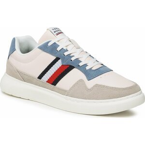 Sneakersy Tommy Hilfiger Lightweight Leather Mix Cup FM0FM04427 Weathered White AC0