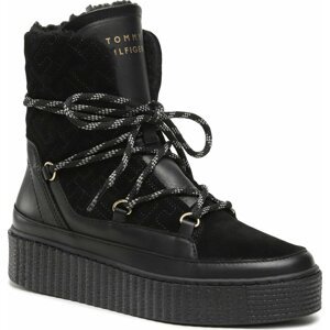 Polokozačky Tommy Hilfiger Snow Boot Monogram FW0FW06852 Black BDS