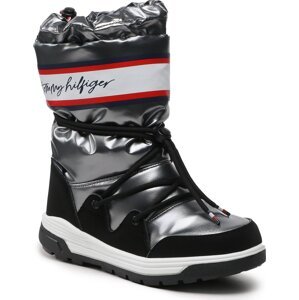 Sněhule Tommy Hilfiger Snow Boot T3A6-32436-1485 S Dark Silver 918