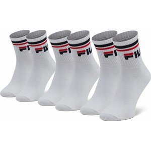 Sada 3 párů vysokých ponožek unisex Fila Calza Quarter F9398 White 300