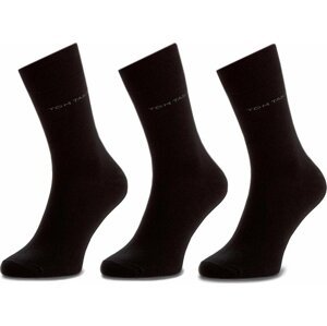 Sada 3 párů pánských vysokých ponožek Tom Tailor 9003 Black 610