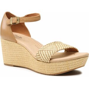 Sandály Clarks Rose Ease 26171322 Light Tan Lea