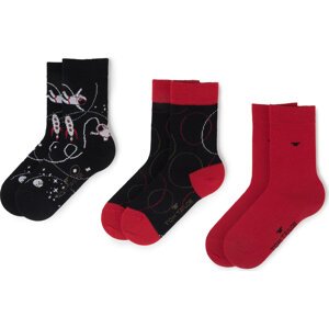 Sada 3 párů dětských vysokých ponožek Tom Tailor 93111 Black 610