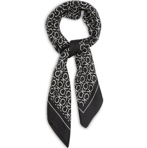 Šátek Calvin Klein Silk Monogram Bandana 70X70 K60K611413 Ck Black BEH