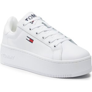 Sneakersy Tommy Jeans Flatform Essential EN0EN01731 White YBR