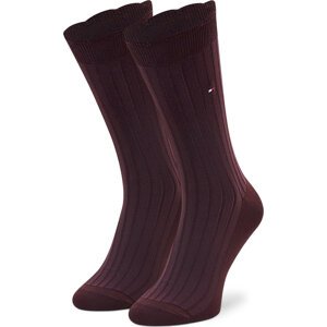 Dámské klasické ponožky Tommy Hilfiger 701220261 Burgundy 004