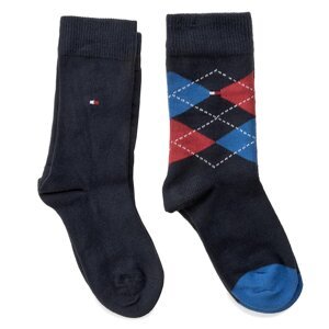 Sada 2 párů dětských vysokých ponožek Tommy Hilfiger 334013001 Midnight Blue 563