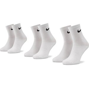 Sada 3 párů vysokých ponožek unisex Nike SX7664- 00 Bílá