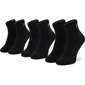 Sada 3 párů dětských nízkých ponožek Skechers SK42025 Black 9999