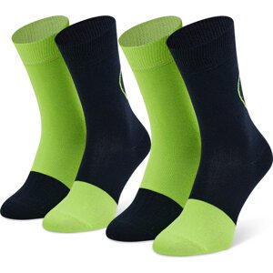 Sada 2 párů vysokých ponožek unisex Happy Socks XBES02-6500 Zelená