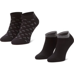 Sada 2 párů pánských nízkých ponožek Calvin Klein 100001762 Black 001