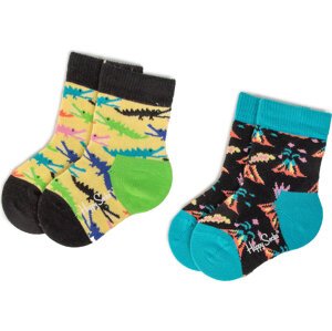 Sada 2 párů dětských vysokých ponožek Happy Socks KVLC02-9300 Barevná
