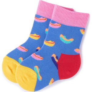Vysoké dětské ponožky Happy Socks KHOT01-6000 Modrá