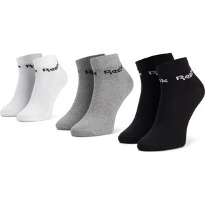 Sada 3 párů nízkých ponožek unisex Reebok Act Core Ankle Sock 3p FL5228 White/Black/Mgreyh
