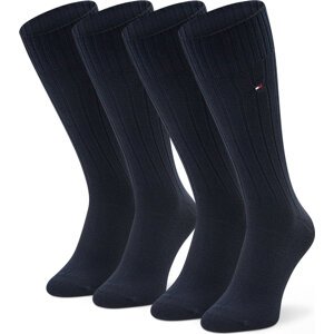 Sada 2 párů pánských vysokých ponožek Tommy Hilfiger 352002001 Dark Navy 322