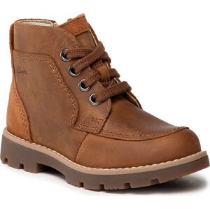 Kotníková obuv Clarks Heath Lace T 261540917 Tan Leather
