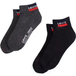 Sada 2 párů vysokých ponožek unisex Levi's® 993030001 Mid Grey/Black 208