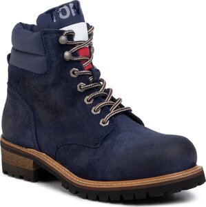Turistická obuv Tommy Jeans Suede Lace Up Boot EM0EM00354 Ink Blue CGI