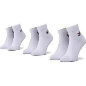 Sada 3 párů vysokých ponožek unisex Fila Barcode F1392D White 300