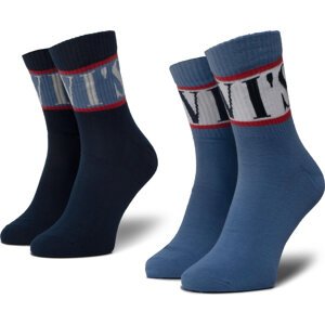 Sada 2 párů vysokých ponožek unisex Levi's® 37157-0331 Blue