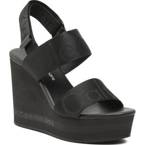 Sandály Calvin Klein Jeans Wedge Sandal Webbing YW0YW00959 Black BDS