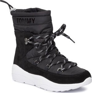 Polokozačky Tommy Jeans Padded Nylon Hybrid Boot EN0EN00612 Black 990