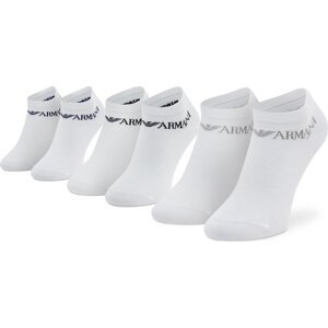 Sada 3 párů nízkých ponožek unisex Emporio Armani 300008 1A254 16510 BIANCO