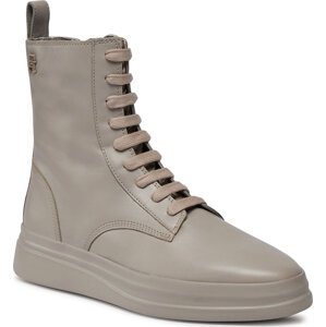 Polokozačky Tommy Hilfiger Sporty Leather Flat Boot FW0FW07799 Smooth Taupe PKB