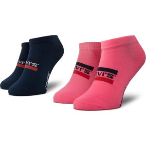 Sada 2 párů dámských nízkých ponožek Levi's® 37157-0163 Pink Combo