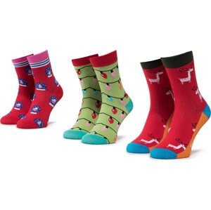 Sada 3 párů dámských vysokých ponožek Dots Socks DTS-UX-011-X Zelená