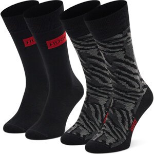 Sada 2 párů pánských vysokých ponožek Hugo 2P Rs Allover Cc 50458326 012