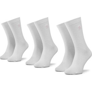 Sada 3 párů dámských vysokých ponožek Polo Ralph Lauren 448803239002 White