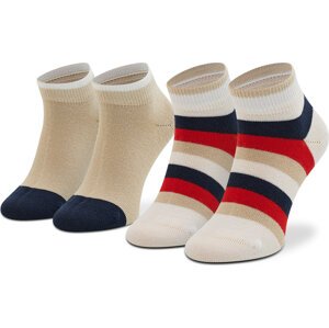 Sada 2 párů dětských nízkých ponožek Tommy Hilfiger 354010001 Sand 033