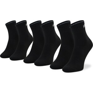 Sada 3 párů vysokých ponožek unisex Skechers SK42017 Black 9999